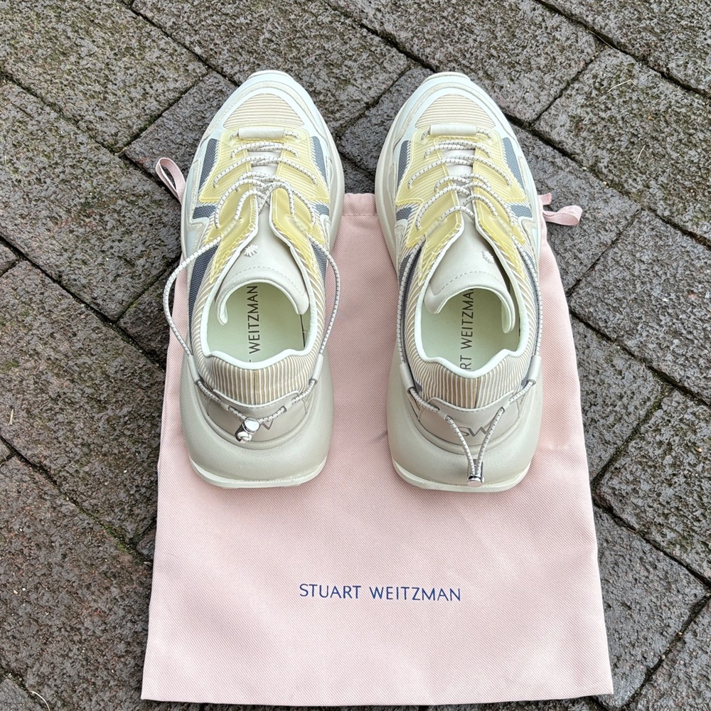 Stuart Weitzman Women's Sneakers in Yellow and Gray